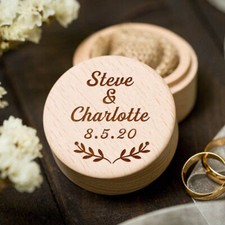 Personalised Wedding Ring Box Engraved Ring Bearer Holder Proposal Engagement