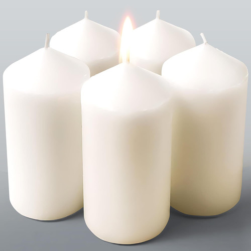 White pillar candles set - pillar,