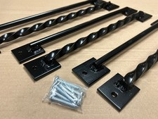 Black SECURITY WINDOW BAR on Plate 12mm Mild Steel Round Square or Twisted ZB