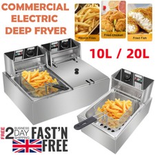 Commercial Electric Deep Fryer Fat Chip Single Dual Tank Large Stainless Steel