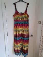 Joanna Hope Maxi Dress UK22 Beaded Embellished Tie Dye Multicoloured Cotton