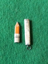 Hallmarked Silver ~ Carpenters Pencil & Holder ~ B/Ham 1913 ~ 6cm & 2.5g