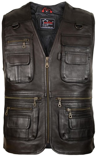 Men leather vest - vest,