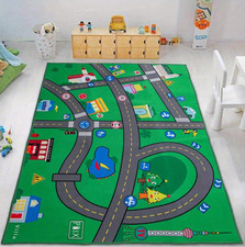 Interactive Kids Children's Rugs Town Road Map City Rug Play Village Mat 80x120