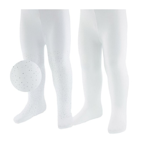 Baby girls white tights - girls, pack
