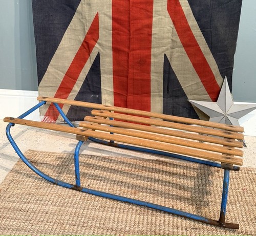 Vintage wooden sledge with - vintage,