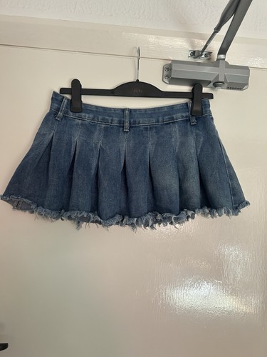 Shein blue denim pleated - blue,