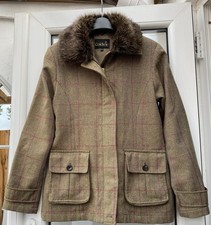 EQUESTRIAN RIDING 100% WOOL JACKET REMOVABLE FUR COLLAR  by CALDENE -Size 14