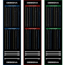 Designa Darts, Non Slip Carpet Darts Mat with Checkout Design, Various Colours