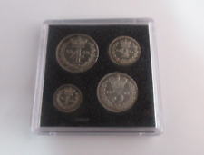 1849 Maundy Money Queen Victoria 1d - 4d 4 UK Coin Set In Quadrum Box EF - Unc