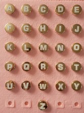 GOLD ROUND LETTERS Alphabet Gold Button Croc Charms UK SELLER