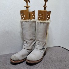 Womens Caterpillar CAT Boots Size Uk 6 Wide Anna Leather Fur Lined Mid Calf 