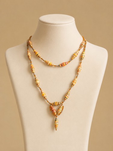 Vintage african paper bead - paper,