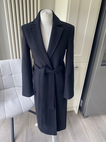 Zara black manteco wool trench - black,