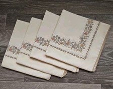 Set of 4 Floral Print Cream
