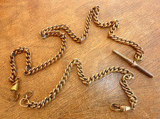 Antique Filled/12ct & Hercules Rolled Gold Albert Chain for Pocket Watch x2 Old