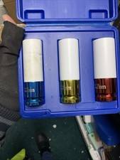 Laser Tools 6294 Deep Alloy Wheel Nut Socket Set 1/2 Drive 17mm 19mm 21mm