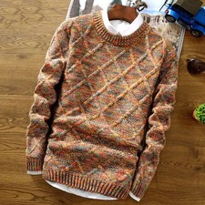 Men Knit Jumper Winter Thicken