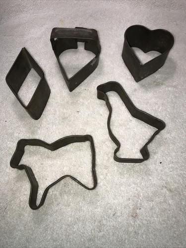 Antique tin cookie cutters - antique,