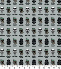 Star Wars Fabric, 100% Cotton Imperial Quotes Fat Quarter 1/2 or 1m Pieces