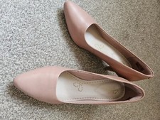 CLARKS SOMERSET SMART Dusty Pink LADIES LEATHER HEEL SHOES UK 5D