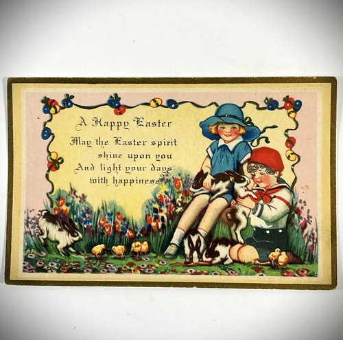 Vintage easter postcard - easter,