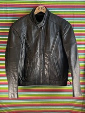 Vintage Men’s Wilson’s Biker Motorcycle Style Black Leather 90’s Jacket Size M