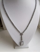 Vintage Art Deco Bezel Set Paste Necklace