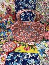 Cath Kids Pink Floral Children’s Handbag With Attached Purse 11” Excellent Cond 