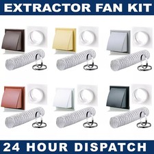 6" 150 mm Tumble Dryer Cooker Hood Extractor Fan Wall Duct Kit Cowled Shutter