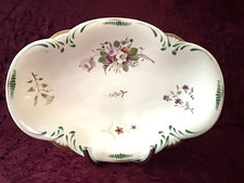 STUNNING RARE ROCKINGHAM/BRAMELD  CABINET DISH - PRETTY FLORAL SPRAYS - C 1840's
