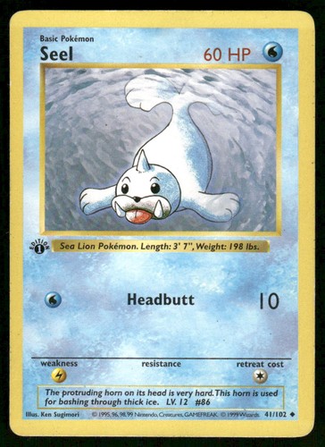 Pokemon cards seel 102 1st - 41/102,
