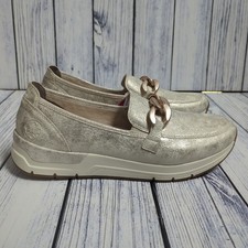 Rieker 58944-61 Ladies Beige Slip On Shoes Loafers Wedge Heel UK 7.5 EU 41