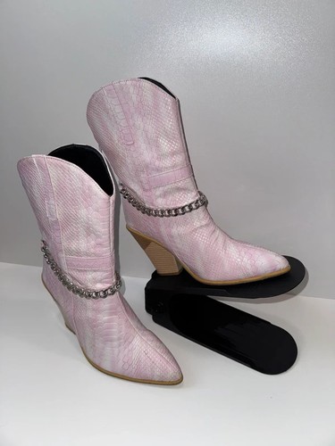 Pink faux snakeskin - snakeskin, cowboy