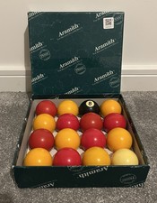 Aramith Premier Belgian Billiard Balls Set of 2” Pool Balls Red & Yellow