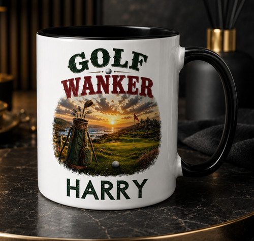 Personalised golf wanker mug - golf,