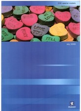 Peugeot 206 Style DTurbo Roland Garros GTi 2000 UK Market Sales Brochure