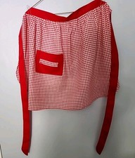 Vintage Half Apron, Red &