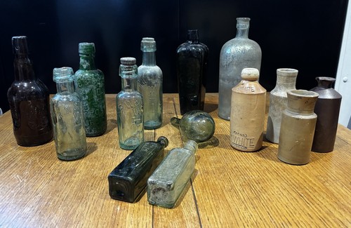 Collection old bottles - old,
