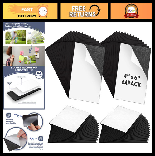 Adhesive magnetic sheets 4x6 - adhesive,