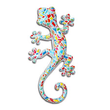 Resin Gecko Wall Art Garden