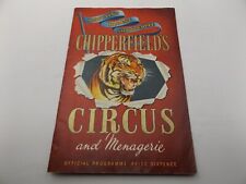 1950's CHIPPERFIELDS CIRCUS & MENAGERIE PROGRAMME