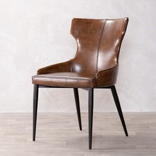 Brown faux leather dining - faux,