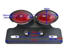 Motorbike Black Led  Rear  Stop Tail Light With Bracket Custom Project #037