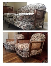 Antique Bergere 3 Piece Sofa /