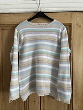 EWM Ladies Long Sleeved Jumper Pastel Shaded Stripes Size 10-12