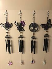 Primus Black Silhouette Wind Chimes with Crystal Dropper Choice of 4 Designs Dec