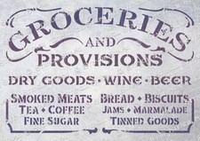 Groceries STENCIL 4 sizes G