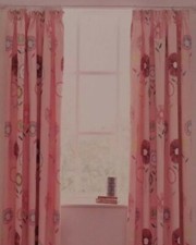 Next Pretty Pink Flowers Blackout Pencil Pleat Curtains 117x137 Cm       (NB6)