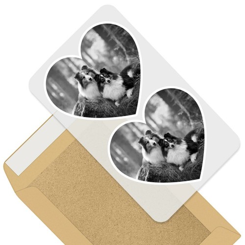 Heart stickers bw - x, 10